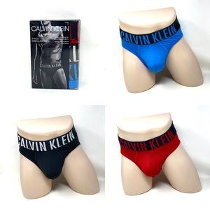 Calvin Klein Black Red Blue Cotton Stretch Classic Hip Brief 3-pack NB2592913
